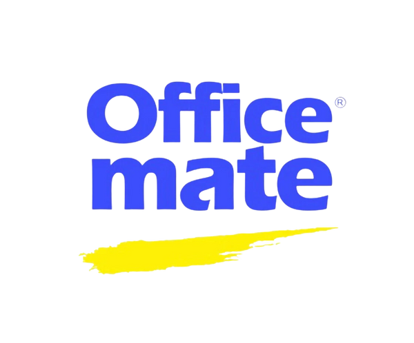 Logo de Officemate, proveedor de materiales y suministros de oficina de alta calidad.
