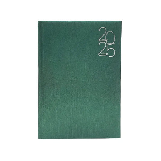 Agenda Ejecutiva 2025 de Pointer en color verde con diseño elegante y distribución semanal. Officemate