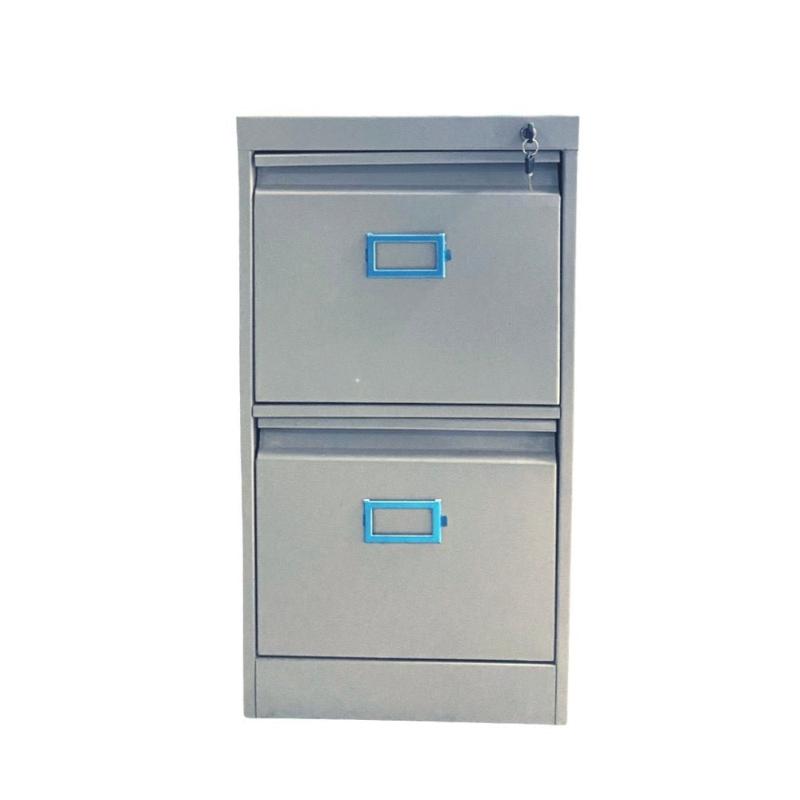 Archivo Vertical de Metal Gris de 2 Gavetas - Om Furniture - Compacto y resistente, ideal para oficinas.