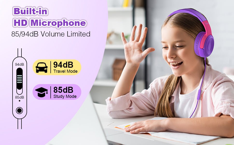 Auriculares con micrófono para niños y niñas - Elecder