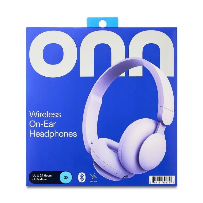 Auriculares inalámbricos color lila marca onn. disponibles en Officemate