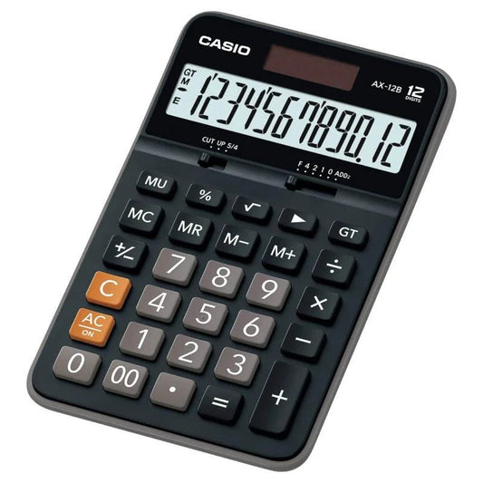 Calculadora de mesa Casio AX-12B con pantalla de 12 dígitos y doble alimentación Officemate