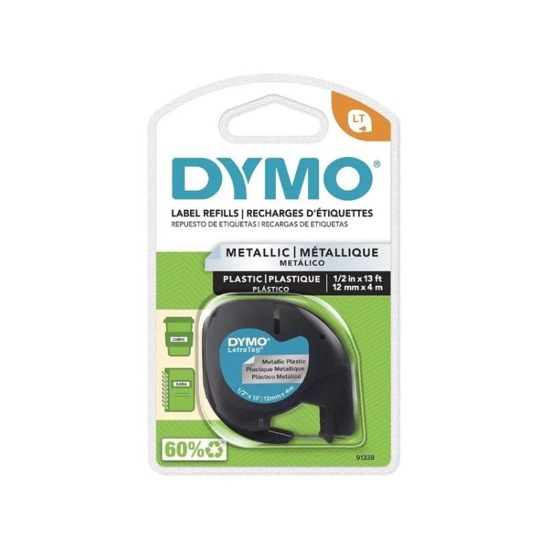 Cintas para Rotuladora LetraTag 1/2" Plata - Dymo