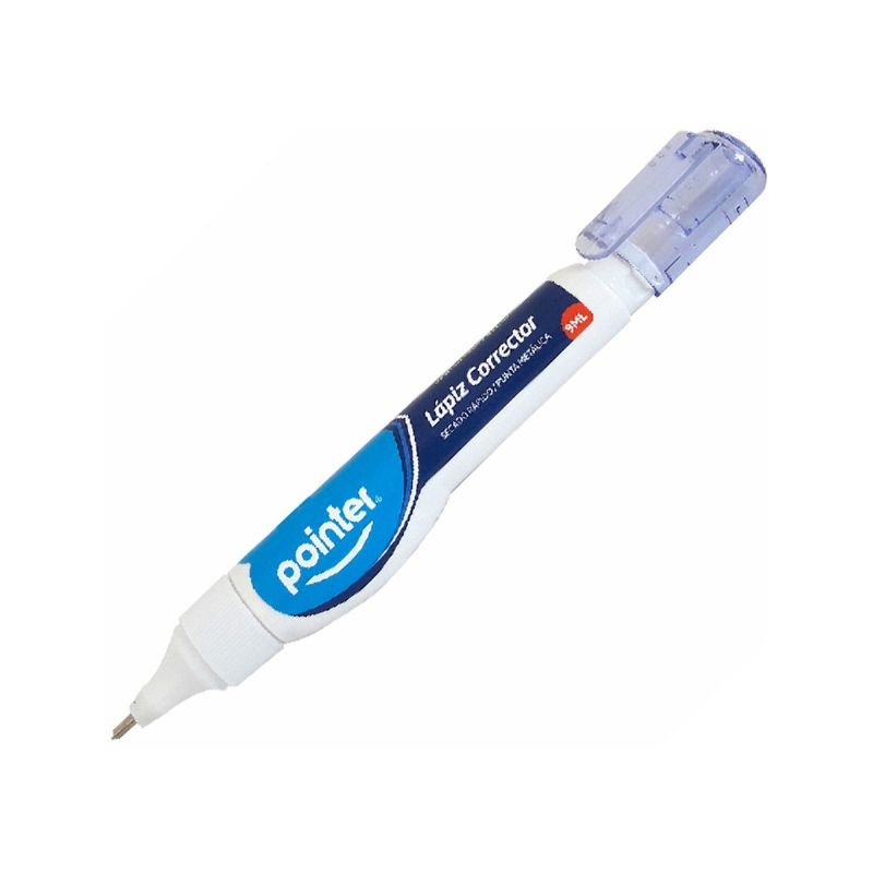 Corrector líquido tipo lápiz de 9ml Pointer, ideal para correcciones rápidas y precisas.