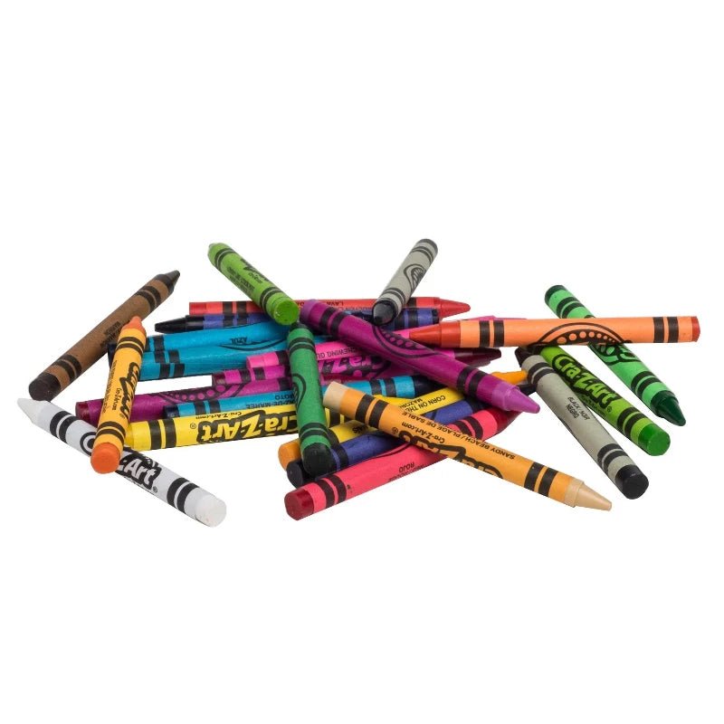 Caja de 24 crayones Cra-Z-Art con colores intensos y textura suave, ideales para la escuela y el hogar. ¡Disponible en Officemate!