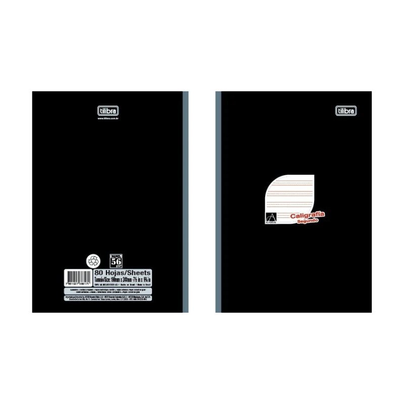 Cuaderno de caligrafía rayado Tilibra 160 páginas, diseño resistente y colores vibrantes. Disponible en Officemate.