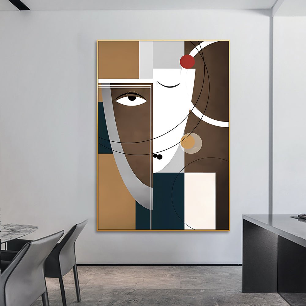 Este es un cuadro abstracto con vetas doradas y grises que se entrelazan, creando un diseño elegante y moderno. Las líneas doradas irregulares añaden profundidad y textura, mientras que el fondo gris varía en tonalidad. El marco de color oro complementa las vetas doradas en el arte interior. Este cuadro sería una adición estética ideal para cualquier oficina, aportando sofisticación y fomentando un ambiente de trabajo positivo e inspirador. Dimensión: 30'' x 40''
