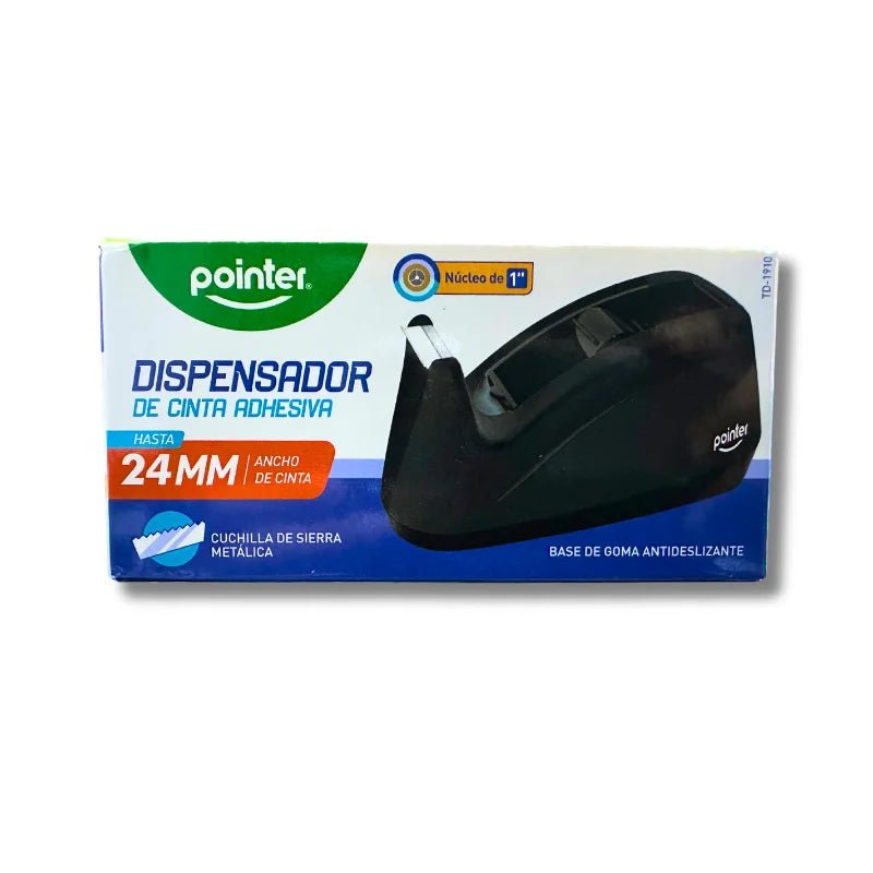 Dispensador de cinta 3/4" negro Pointer para escritorio - Officemate