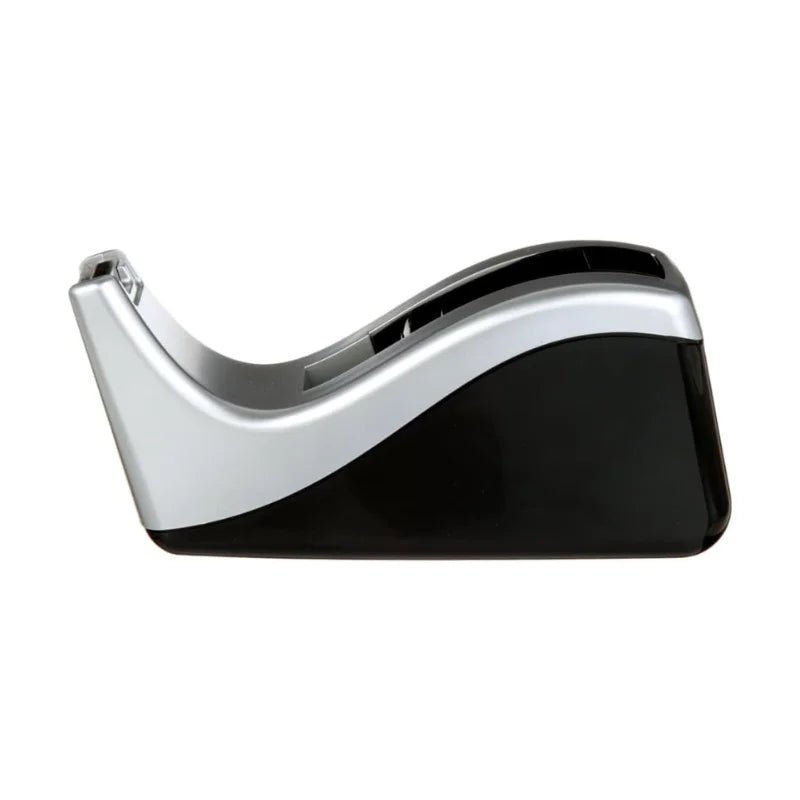 Dispensador de cinta Scotch plateado y negro de escritorio 3M – Officemate