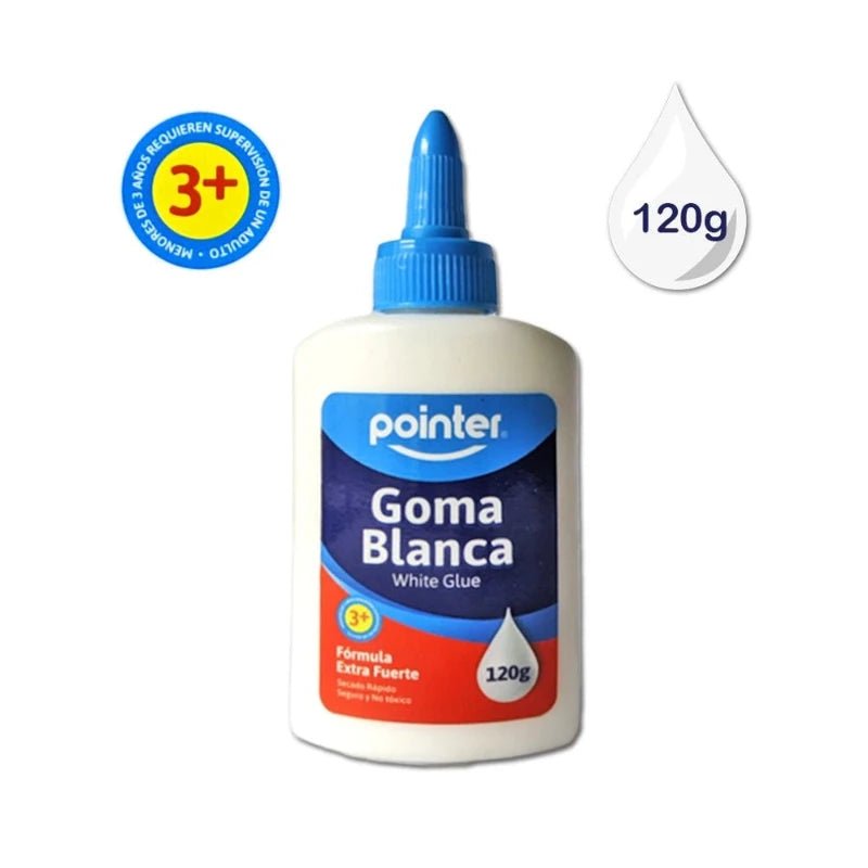 Pegamento escolar Pointer de 4 onzas con fórmula extra fuerte y aplicador de precisión - Officemate.