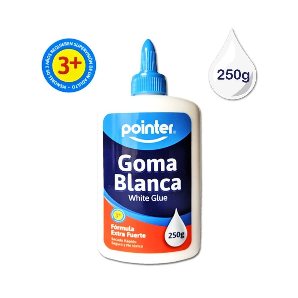 Pegamento escolar Pointer de 8 onzas con fórmula extra fuerte y aplicador de precisión - Officemate.