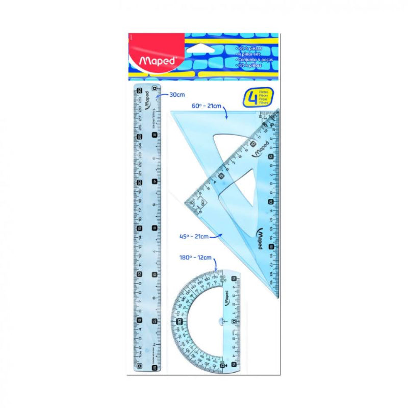 Estuche Geométrico 30 cm de 4 Piezas - Maped
