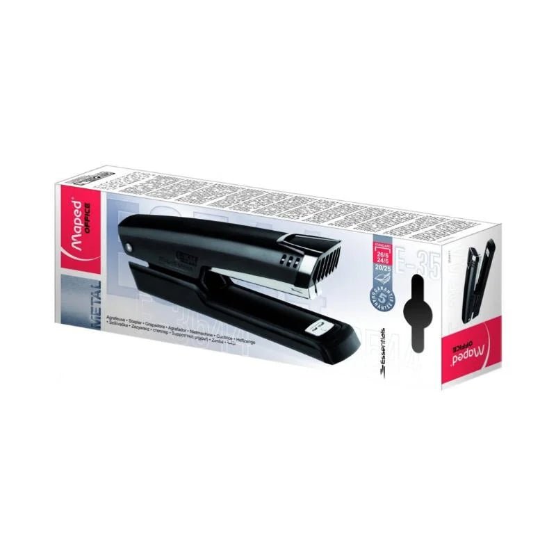 Grapadora Essentials Metal Full Strip de Maped, diseño resistente y eficiente para oficina y hogar. Disponible en Officemate.