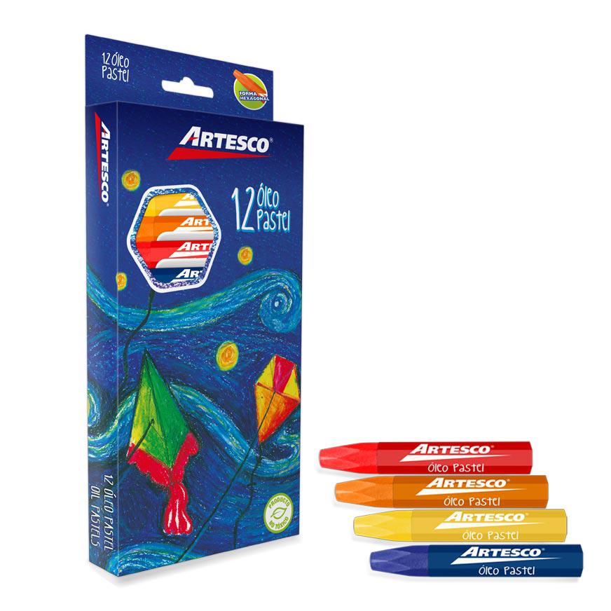 Set de 12 óleos pasteles jumbo de Artesco. Colores vibrantes y fáciles de mezclar. Ideal para proyectos artísticos. ¡Compra ahora en Officemate!
