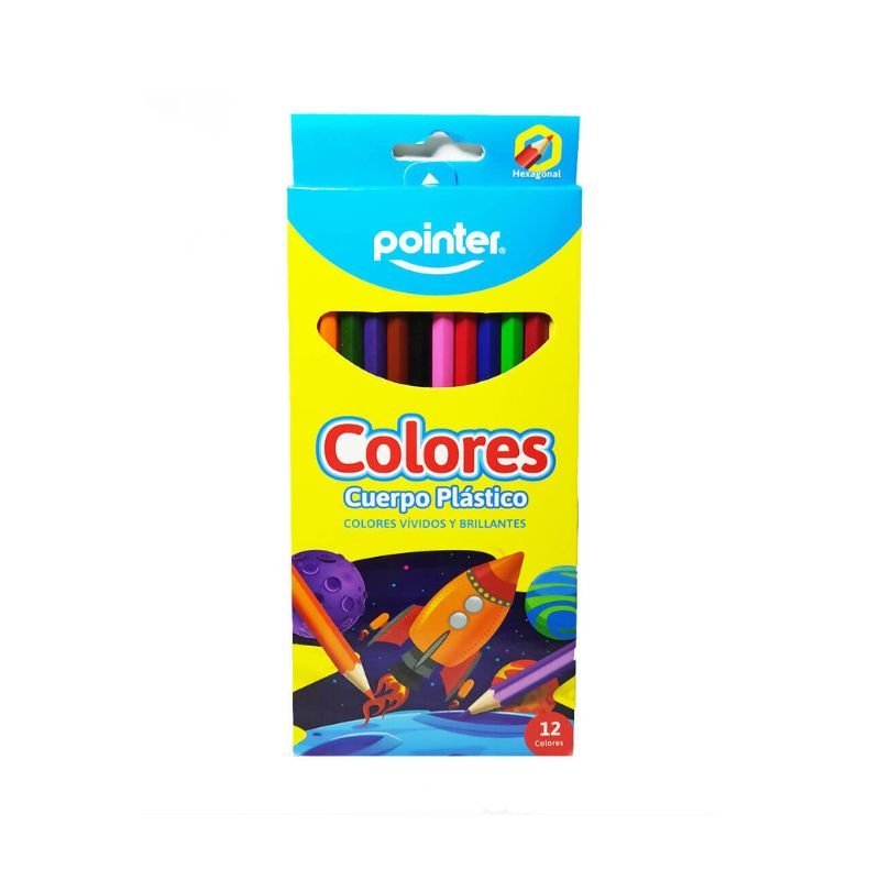 Set de lápices de color largo 12/1 Pointer, ideal para colorear y dibujar.