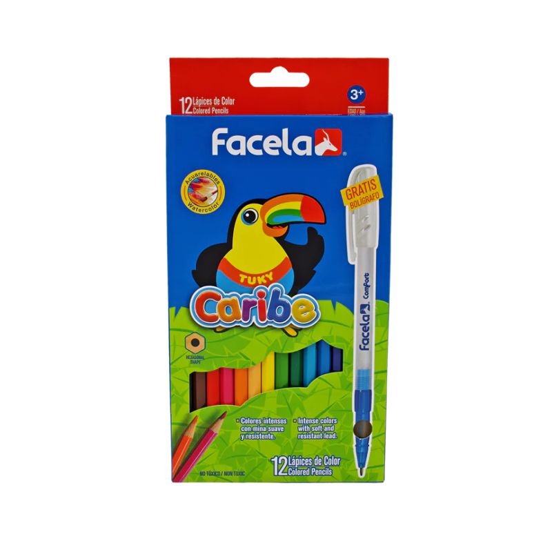 Lápices de colores hexagonal Facela con bolígrafo gratis
