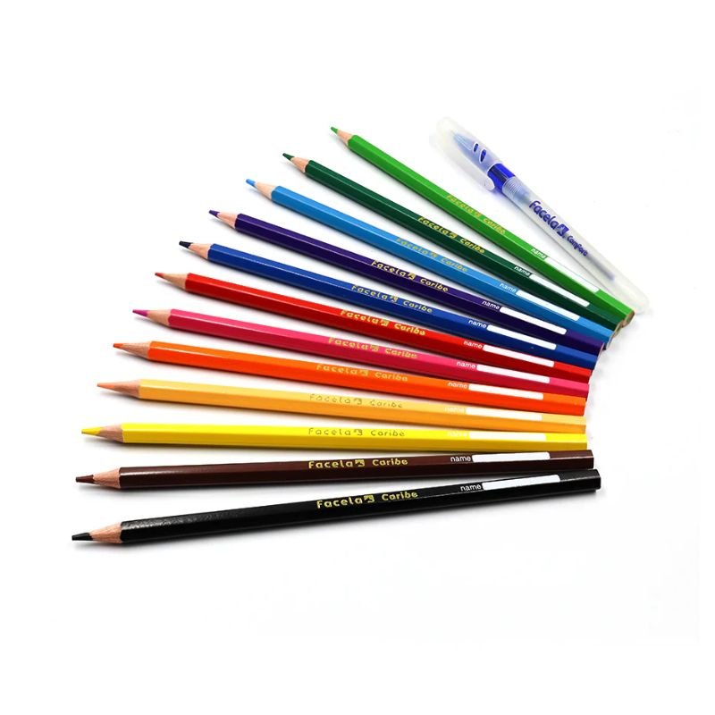 Lápices de colores hexagonal Facela con bolígrafo gratis