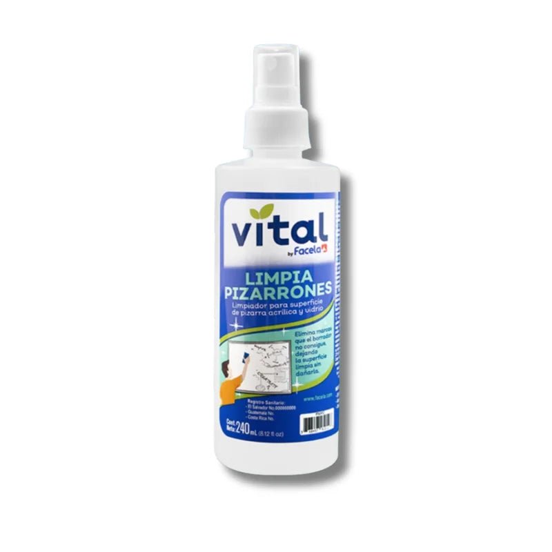 Limpiador Vital para pizarra acrílica 240ml, elimina sombras sin dañar - Officemate