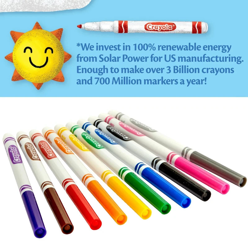 Set de 10 marcadores Crayola de punta fina en colores clásicos - Officemate