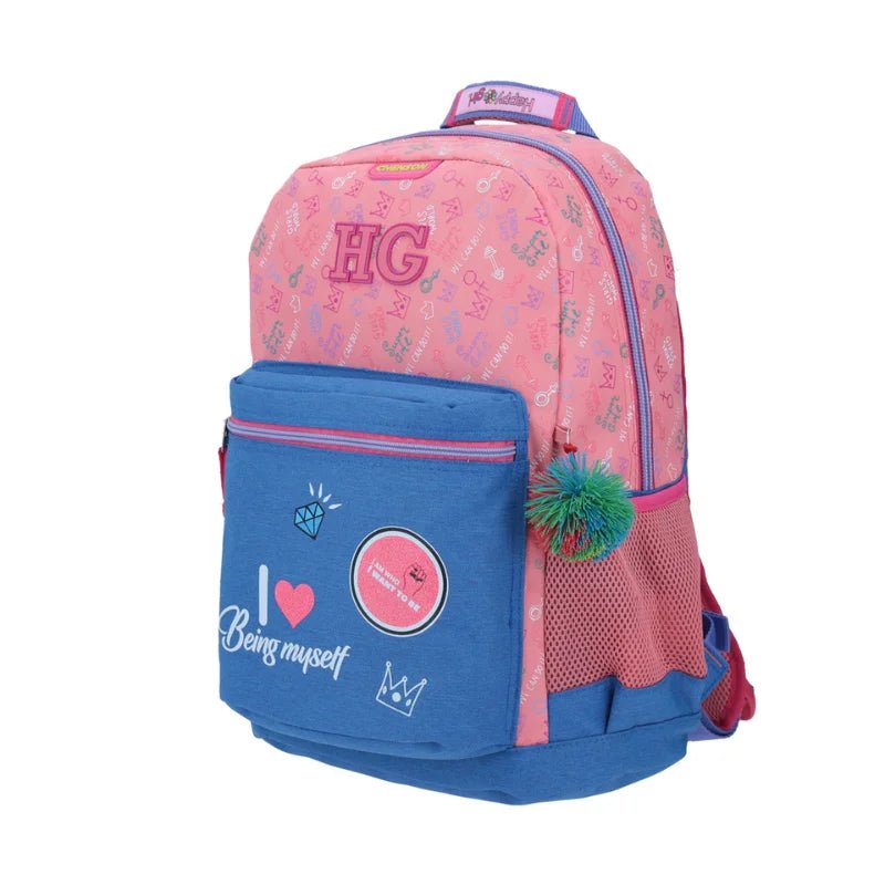 Mochila grande rosa y azul con diseño juvenil HG Nashdy - Chenson Officemate