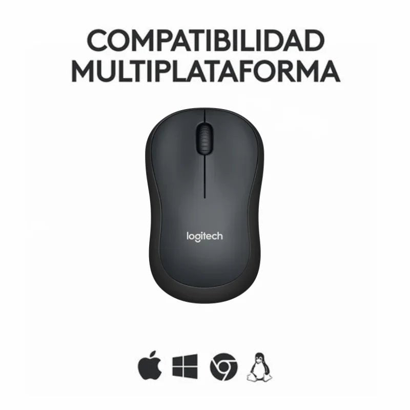 Mouse inalámbrico Logitech M220 negro, con clics silenciosos, diseño ergonómico y batería de 18 meses. ¡Disponible en Officemate!