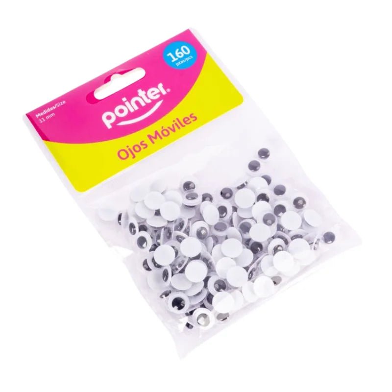 Paquete de 160 ojos móviles de 11 mm para manualidades – Pointer – Officemate