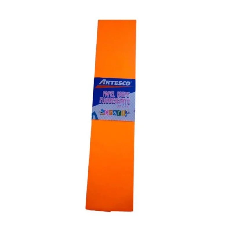 Papel crepé naranja de 50x200 cm, ideal para decoraciones y manualidades. ¡Disponible en Officemate!