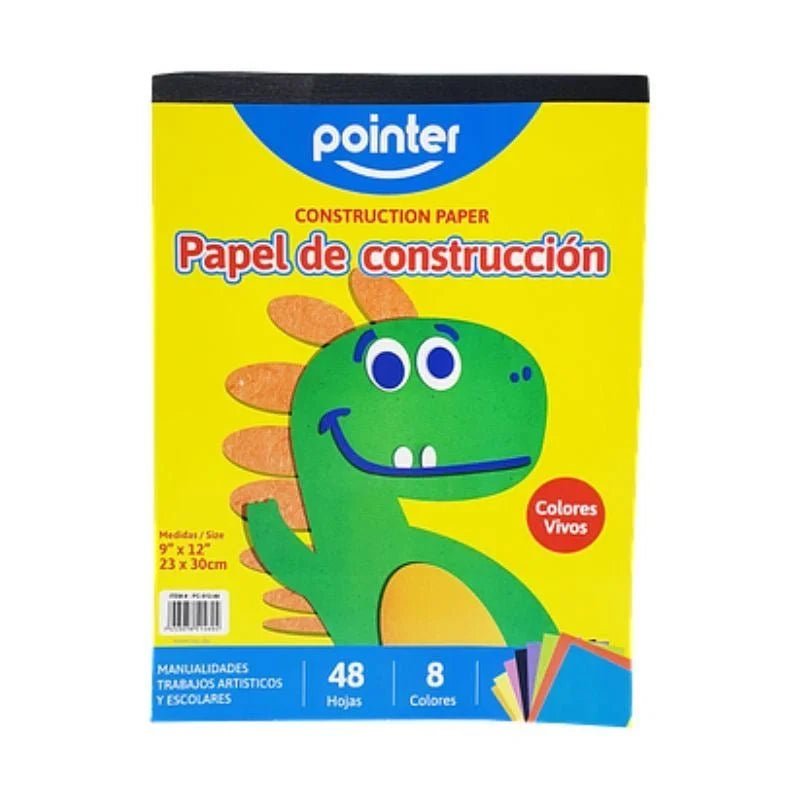 Pack de 48 hojas de papel de construcción Pointer en colores vibrantes, ideal para proyectos escolares y manualidades. ¡Disponible en Officemate!