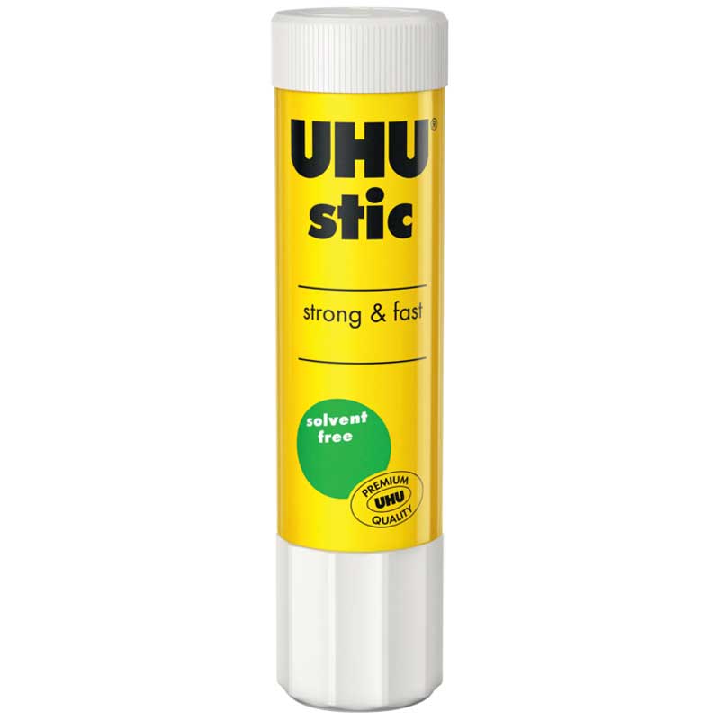 Pegamento en Barra UHU Stick de 21 gr - Adhesivo limpio y preciso para proyectos escolares y manualidades.