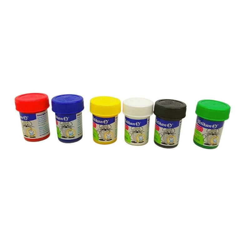 Set de Pintura para Dedos Lavable Pelikan con 6 colores, 25ml cada uno. Ideal para niños y fácil de limpiar.