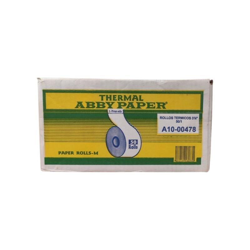 Rollo de Papel Térmico 3 1/8" Abby para impresoras de puntos de venta