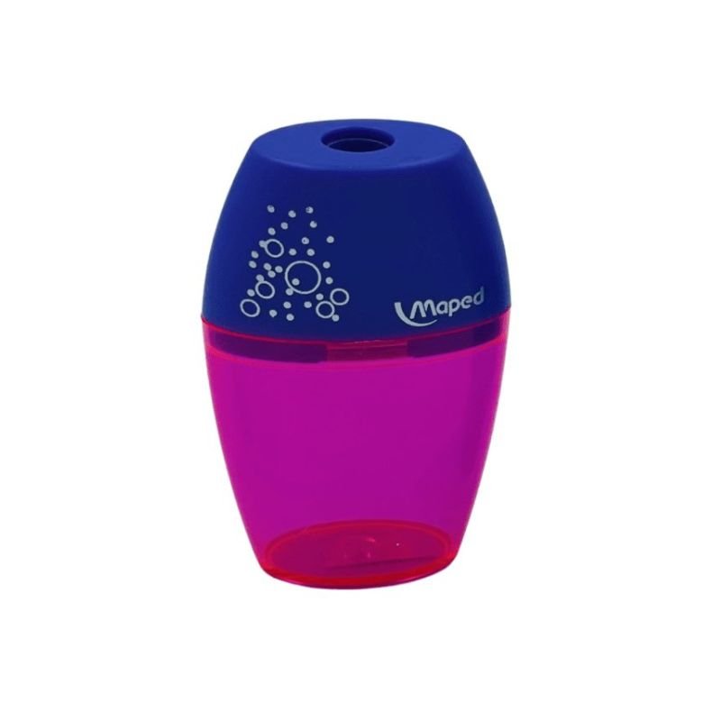 Mantén tus lápices siempre afilados y tu escritorio limpio con el sacapuntas con contenedor de Maped. Disponible en colores azul y rosado, este práctico accesorio es perfecto para uso escolar y profesional. Officemate