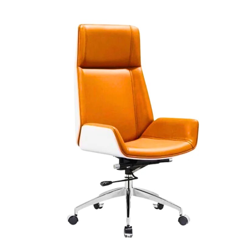 Silla Ejecutiva Elegancy Grand de OM Furniture en blanco y marrón, ergonómica y elegante - Officemate