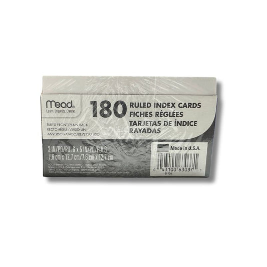 Tarjetas de notas rayadas 3 x 5 Mead. Officemate