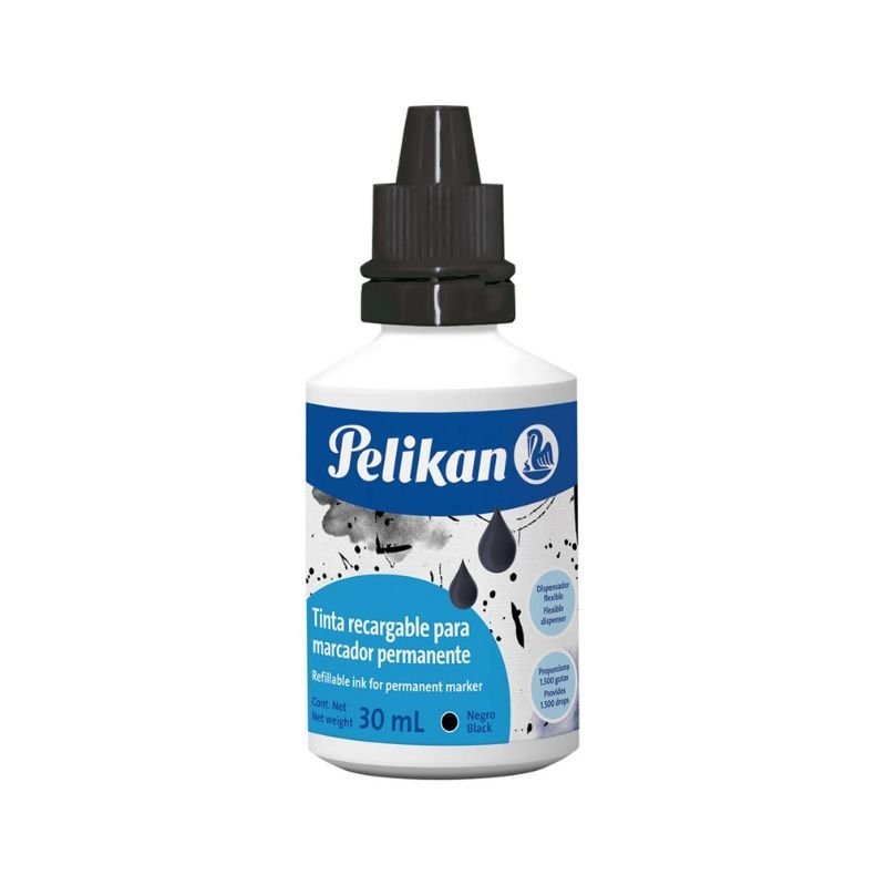 Tinta de recarga para marcador borrable negro 30ml de Pelikan.