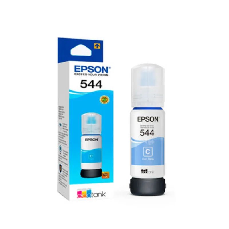 Tinta Epson 544 Cyan original para impresoras EcoTank, botella antiderrames – Officemate