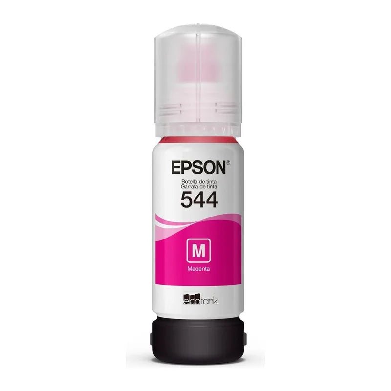 Botella de tinta Epson 544 magenta original de 65 ml para impresoras EcoTank, vista frontal
