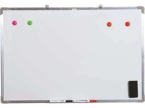 Pizarra blanca magnética Artesco de 90 x 120 cm con marco de aluminio, para aulas y oficinas