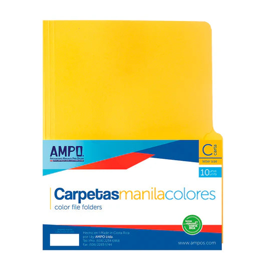 Carpetas Manila Colores Surtido (Folders)  10/1 - AMPO