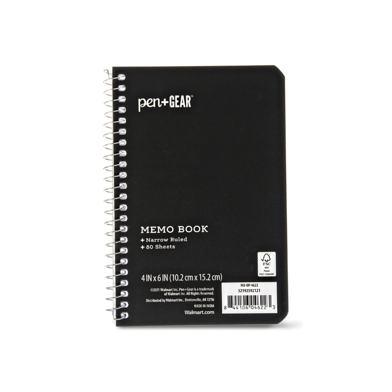 Cuaderno 4x6 Rayado 160 Páginas - Pen + Gear: imprescindible para escuela, trabajo y hogar. Encuadernación en espiral y cubiertas duraderas. Combínalo con nuestros bolígrafos negros y triunfa en tus clases.