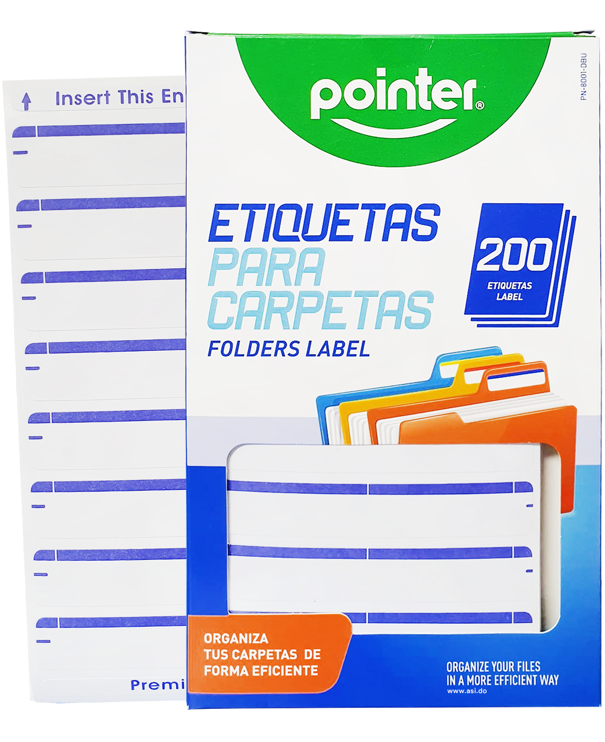 Etiquetas para Folder, Azul, 200 pcs - Pointer
