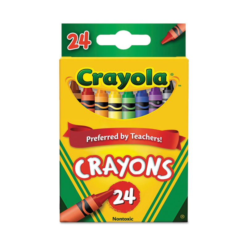 Crayones clásicos Crayola, 24 unidades  en colores clásicos y nuevos, con una caja de almacenamiento reutilizable.