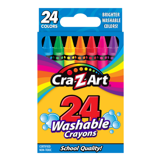 Crayones de colores Lavables, caja de Cra-Z-Art 24/1