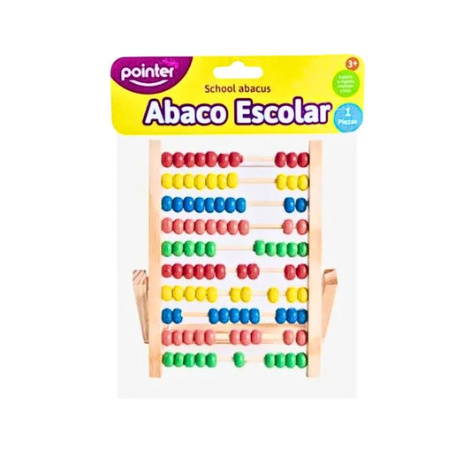 Ábaco de madera Pointer con 100 bolas coloridas para aprender matemáticas - Officemate