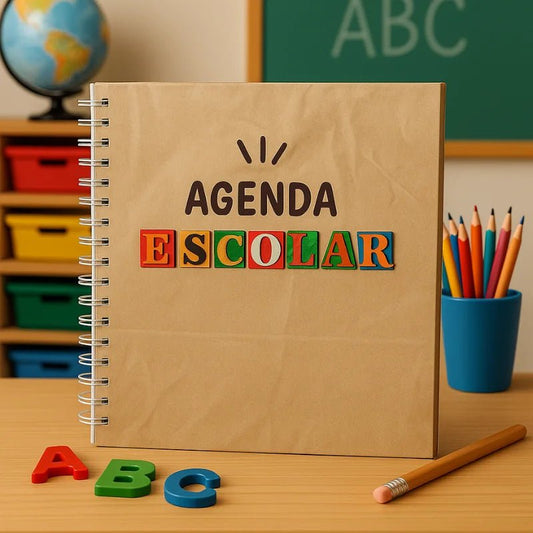 Agenda escolar 2025–2026 con calendario y Himno Nacional, disponible en Officemate