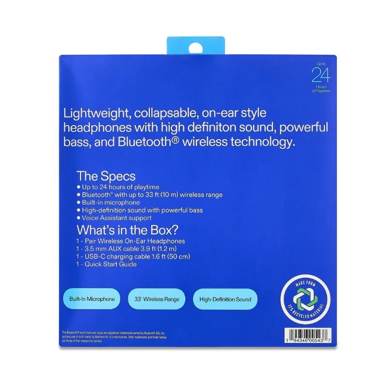 Auriculares inalámbricos supraaurales azul marca onn. disponibles en Officemate