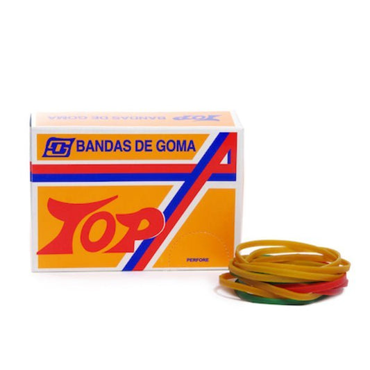 Bandas de goma #18, paquete de 100 unidades de Top, ideales para sujetar documentos.