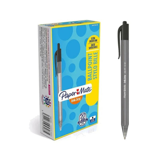 Bolígrafo Retráctil InkJoy 100 RT - Tinta Negra - 20 UD - Paper Mate