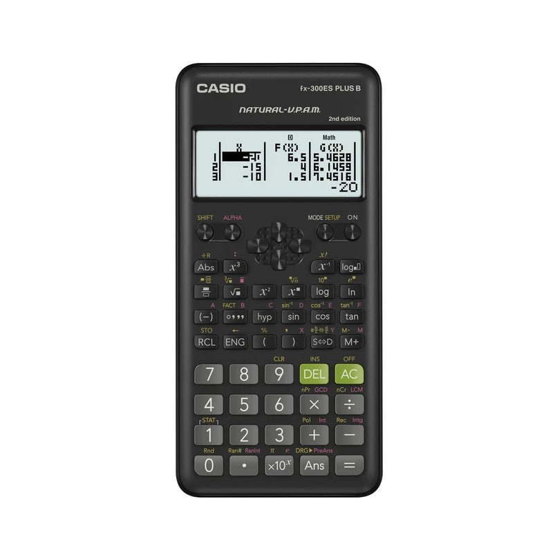 Calculadora Científica Casio FX-300ES Plus 2da Edición, vista frontal de la calculadora. Disponible en Officemate República Dominicana.