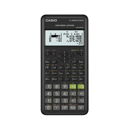 Calculadora Científica Casio FX-300ES Plus 2da Edición, vista frontal de la calculadora. Disponible en Officemate República Dominicana.